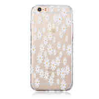 White Flower Pattern Transparent TPU Soft Case for iPhone 6/iPhone 6S