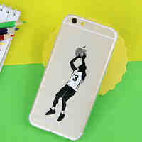 Basketball Pattern TPU Transparent Soft Phone Case for iPhone 5/5S