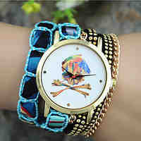 Ladies' European Style Fashion Pirate Captain Wrist Watch Bracelet Watch