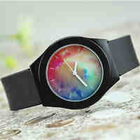 Couple's European Style Fashion Star Watch Fireworks Silicone Watch Gift