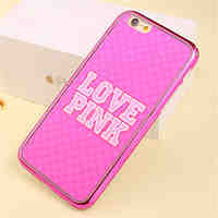 Pink LOVE Pattern Plating TPU Phone Case for iPhone 6/6S