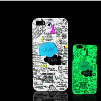 Cartoon Pattern Glow in the Dark Hard Plastic Back Cover for iPhone 5 for iPhone 5s Case