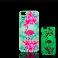 Flamingo Pattern Glow in the Dark Hard Plastic Back Cover for iPhone 5 for iPhone 5s Case