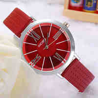 Ladies Watch The Latest Korean Fashion Beautiful Simple Rome High-Grade Porous Leather Watch