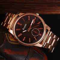 Men's Watch The Classical Simple Digital Calendar With Golden Scale Quartz Domineering Steel Watch