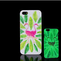 Flamingo Pattern Glow in the Dark Hard Plastic Back Cover for iPhone 5 for iPhone 5s Case