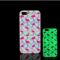 Flamingo Pattern Glow in the Dark Hard Plastic Back Cover for iPhone 5 for iPhone 5s Case