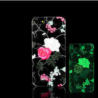 Flowers Pattern Glow in the Dark Hard Plastic Back Cover for iPhone 5 for iPhone 5s Case