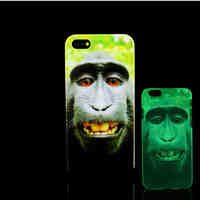 Chimpanzee Pattern Glow in the Dark Hard Plastic Back Cover for iPhone 5 for iPhone 5s Case