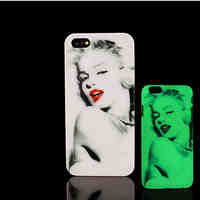 Marilyn Monroe Pattern Glow in the Dark Hard Plastic Back Cover for iPhone 5 for iPhone 5s Case