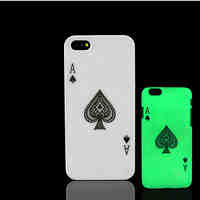 Poker Pattern Glow in the Dark Hard Plastic Back Cover for iPhone 5 for iPhone 5s Case