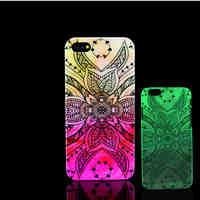 Aztec Mandala Pattern Glow in the Dark Hard Plastic Back Cover for iPhone 5 for iPhone 5s Case