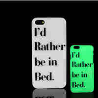 Motto Phrase Pattern Glow in the Dark Hard Plastic Back Cover for iPhone 5 for iPhone 5s Case