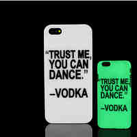 Motto Phrase Pattern Glow in the Dark Hard Plastic Back Cover for iPhone 5 for iPhone 5s Case