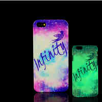 Motto Phrase Pattern Glow in the Dark Hard Plastic Back Cover for iPhone 5 for iPhone 5s Case