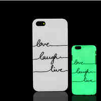 Motto Phrase Pattern Glow in the Dark Hard Plastic Back Cover for iPhone 5 for iPhone 5s Case