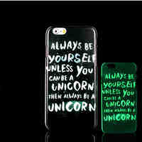 Motto Phrase Pattern Glow in the Dark Hard Plastic Back Cover for iPhone 5 for iPhone 5s Case