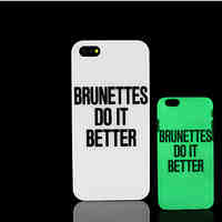 Motto Phrase Pattern Glow in the Dark Hard Plastic Back Cover for iPhone 5 for iPhone 5s Case