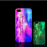 Motto Phrase Pattern Glow in the Dark Hard Plastic Back Cover for iPhone 5 for iPhone 5s Case