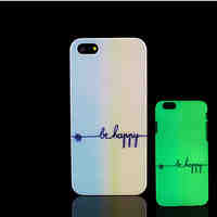 Motto Phrase Pattern Glow in the Dark Hard Plastic Back Cover for iPhone 5 for iPhone 5s Case