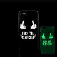 Motto Phrase Pattern Glow in the Dark Hard Plastic Back Cover for iPhone 5 for iPhone 5s Case