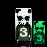 Panda Pattern Glow in the Dark Hard Plastic Back Cover for iPhone 5 for iPhone 5s Case