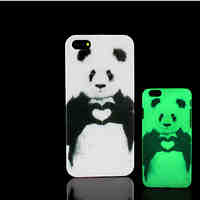 Panda Pattern Glow in the Dark Hard Plastic Back Cover for iPhone 5 for iPhone 5s Case