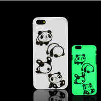 Panda Pattern Glow in the Dark Hard Plastic Back Cover for iPhone 5 for iPhone 5s Case