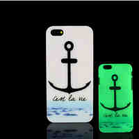 Anchors Pattern Glow in the Dark Hard Plastic Back Cover for iPhone 5 for iPhone 5s Case