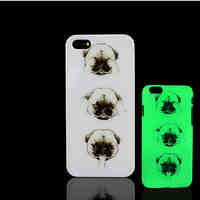 Pug Dog Pattern Glow in the Dark Hard Plastic Back Cover for iPhone 5 for iPhone 5s Case