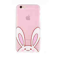 Lovely Rabbit Ears Candy Pink Color Pattern TPU Soft Case for iPhone 6/iPhone 6S