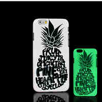 Pineapple Pattern Glow in the Dark Hard Plastic Back Cover for iPhone 6 for iPhone 6s Case