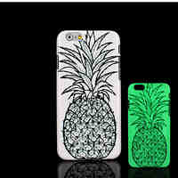 Pineapple Pattern Glow in the Dark Hard Plastic Back Cover for iPhone 6 for iPhone 6s Case