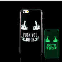 Motto Phrase Pattern Glow in the Dark Hard Plastic Back Cover for iPhone 6 for iPhone 6s Case