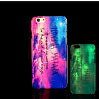 Motto Phrase Pattern Glow in the Dark Hard Plastic Back Cover for iPhone 6 for iPhone 6s Case