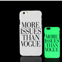 Motto Phrase Pattern Glow in the Dark Hard Plastic Back Cover for iPhone 6 for iPhone 6s Case