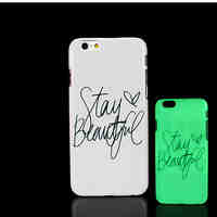 Motto Phrase Pattern Glow in the Dark Hard Plastic Back Cover for iPhone 6 for iPhone 6s Case