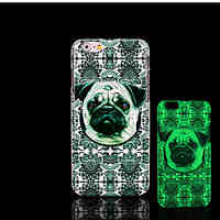 Pug Dog Pattern Glow in the Dark Hard Plastic Back Cover for iPhone 6 for iPhone 6s Case