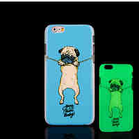 Pug Dog Pattern Glow in the Dark Hard Plastic Back Cover for iPhone 6 for iPhone 6s Case