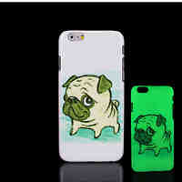 Pug Dog Pattern Glow in the Dark Hard Plastic Back Cover for iPhone 6 for iPhone 6s Case