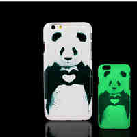 Panda Pattern Glow in the Dark Hard Plastic Back Cover for iPhone 6 for iPhone 6s Case