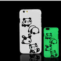 Panda Pattern Glow in the Dark Hard Plastic Back Cover for iPhone 6 for iPhone 6s Case