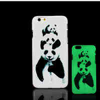 Panda Pattern Glow in the Dark Hard Plastic Back Cover for iPhone 6 for iPhone 6s Case