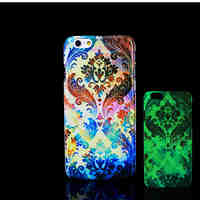 Flowers Pattern Glow in the Dark Hard Plastic Back Cover for iPhone 6 for iPhone 6s Case