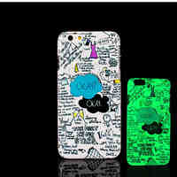 Cartoon Pattern Glow in the Dark Hard Plastic Back Cover for iPhone 6 for iPhone 6s Case