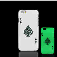 Poker Pattern Glow in the Dark Hard Plastic Back Cover for iPhone 6 for iPhone 6s Case