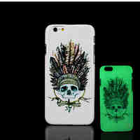 Skull Pattern Glow in the Dark Hard Plastic Back Cover for iPhone 6 for iPhone 6s Case