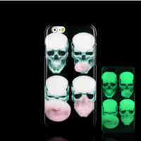 Skull Pattern Glow in the Dark Hard Plastic Back Cover for iPhone 6 for iPhone 6s Case