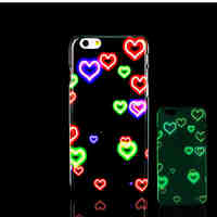 Heart Pattern Glow in the Dark Hard Plastic Back Cover for iPhone 6 for iPhone 6s Case