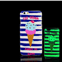 Ice Cream Pattern Glow in the Dark Hard Plastic Back Cover for iPhone 6 for iPhone 6s Case